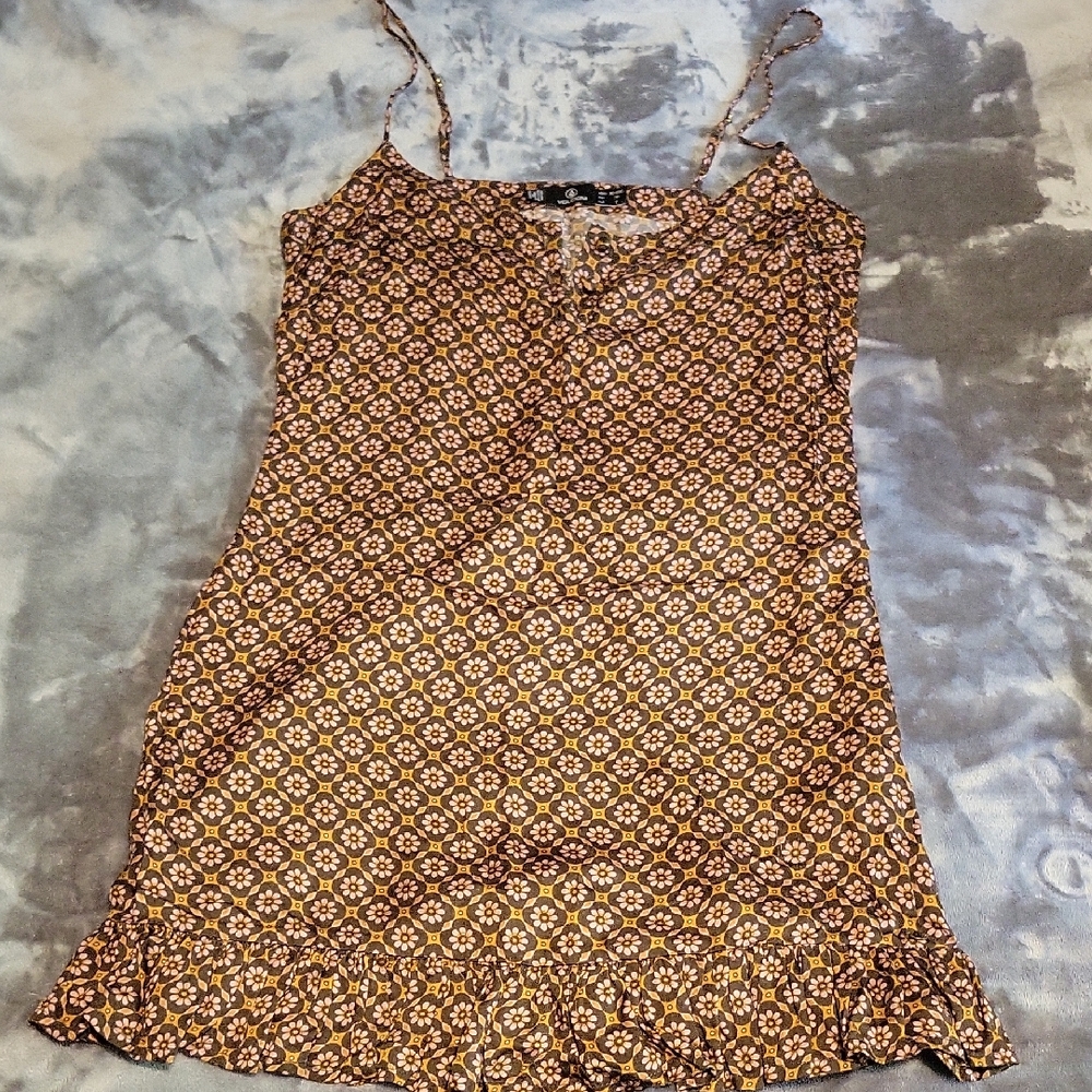 Volcom Floral Brown and Pink Dress